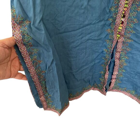 Karim Bourlad Blue Kaftan with Colorful Embroidery - Picture 7 of 14